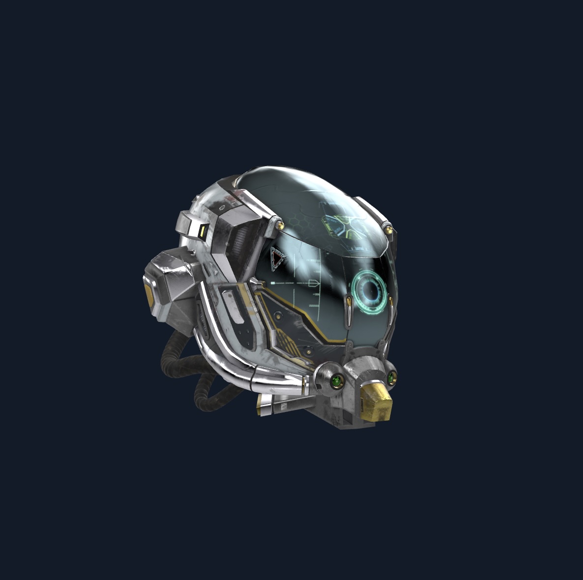 Damaged flight helmet 3D model